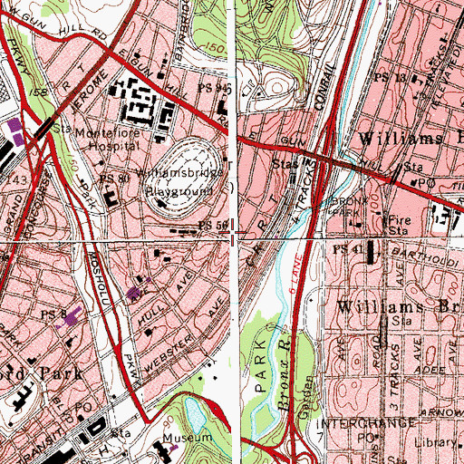 Topographic Map of Public School 56, NY