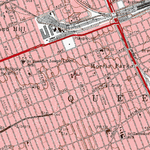 Topographic Map of Primary School 161, NY