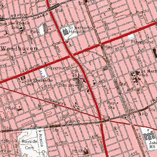 Topographic Map of Public School 58, NY