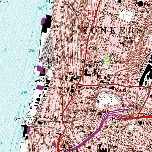 Topographic Map of Public School 6, NY