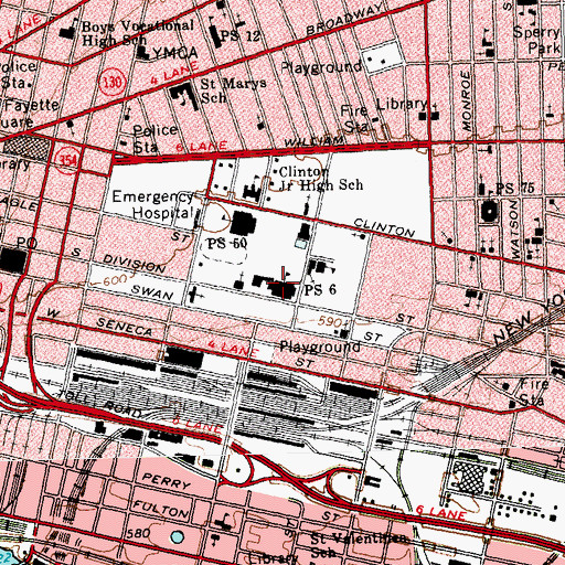 Topographic Map of Buffalo Elementary School of Technology, NY
