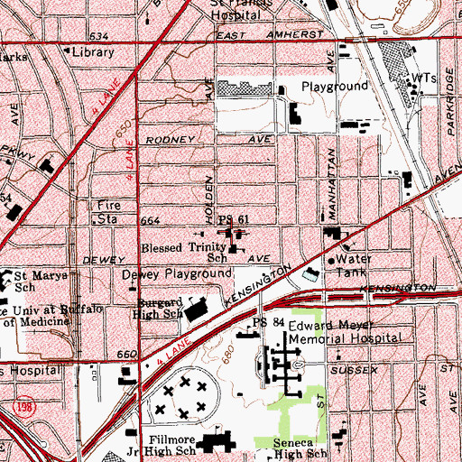 Topographic Map of Public School 61, NY