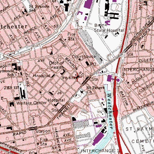 Topographic Map of Public School 615, NY