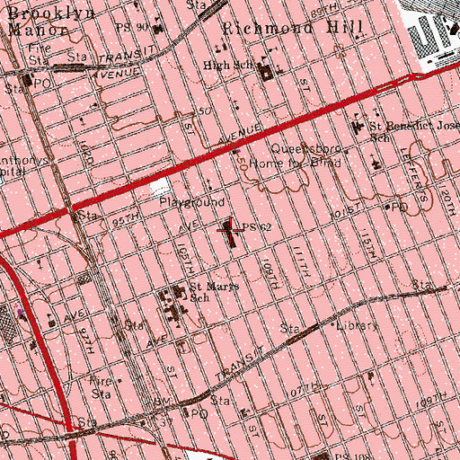 Topographic Map of Public School 62, NY