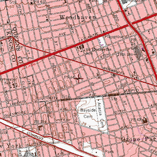 Topographic Map of Public School 64, NY