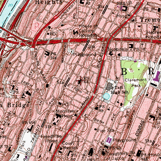 Topographic Map of Public School 64, NY
