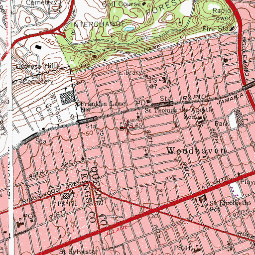 Topographic Map of Public School 65, NY