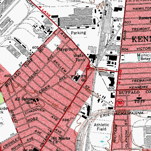 Topographic Map of Public School 65, NY
