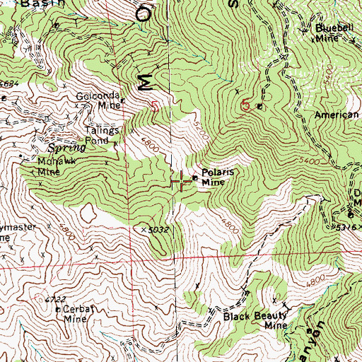 Topographic Map of Polaris Mine, AZ