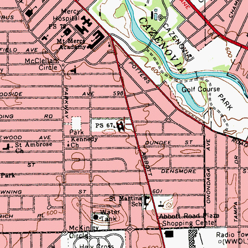 Topographic Map of Discovery School, NY