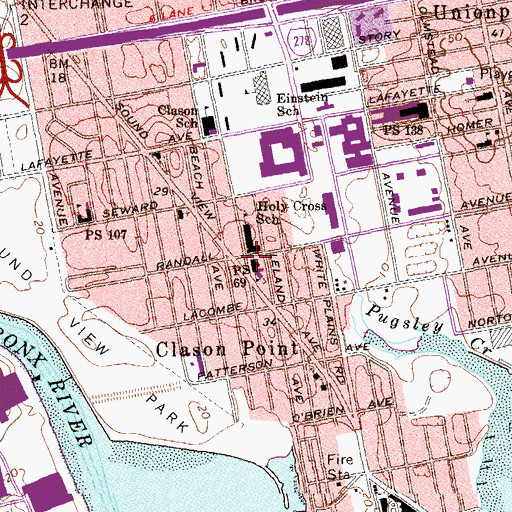 Topographic Map of Public School 69, NY