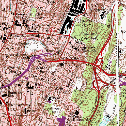 Topographic Map of Public School 7, NY