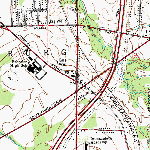 Topographic Map of Public School 7, NY