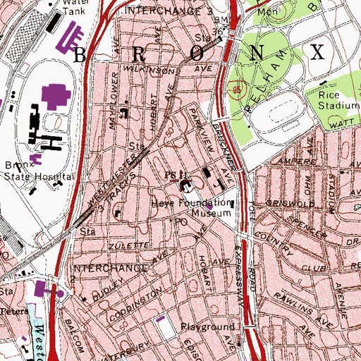 Topographic Map of Public School 71, NY