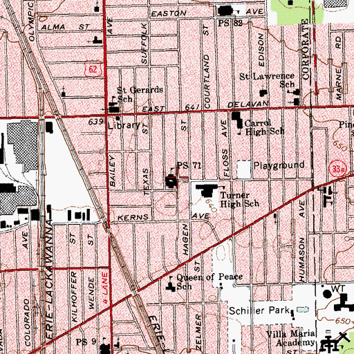 Topographic Map of Public School 71, NY