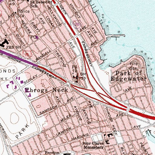 Topographic Map of Public School 72, NY