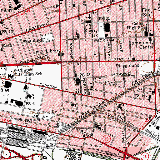 Topographic Map of Public School 75, NY