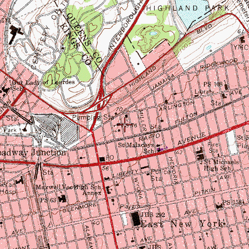 Topographic Map of Public School 76, NY