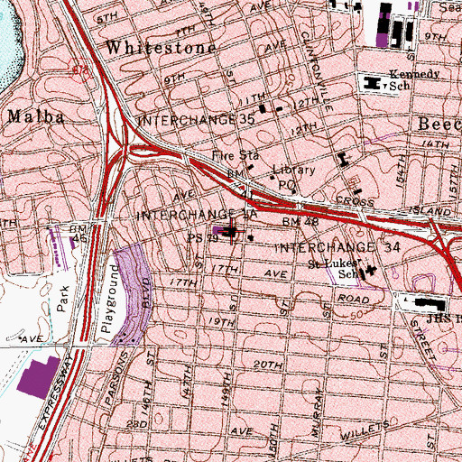Topographic Map of Public School 79, NY