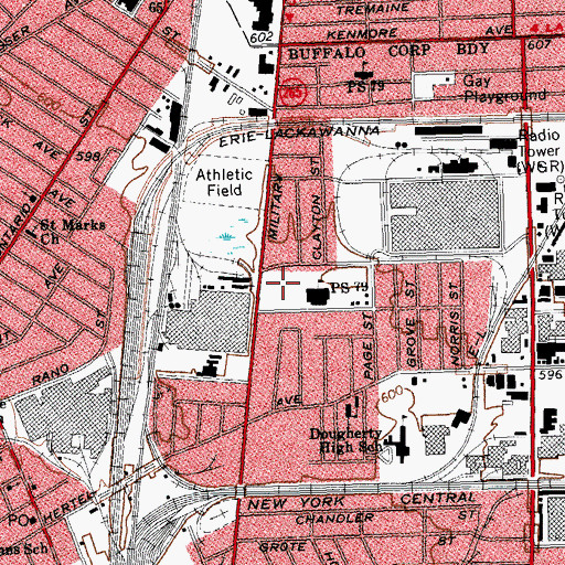 Topographic Map of Grabiarz School of Excellence, NY