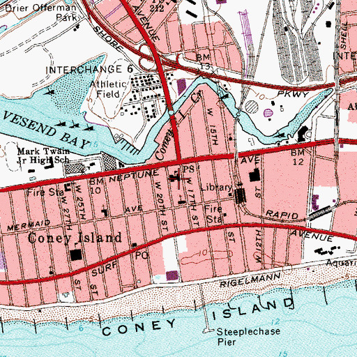 Topographic Map of Public School 80, NY