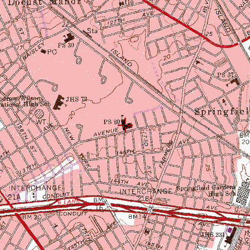 Topographic Map of Public School 80, NY