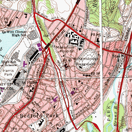 Topographic Map of Middle School 80, NY