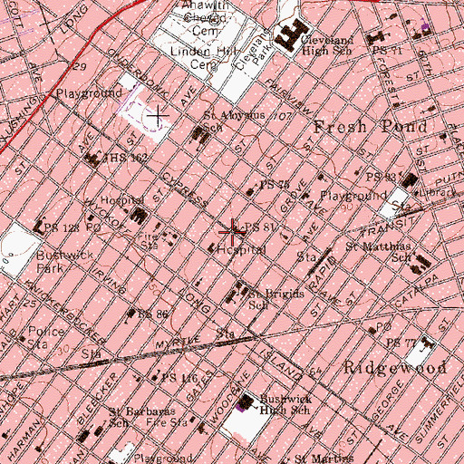 Topographic Map of Public School 81, NY
