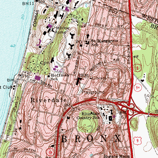 Topographic Map of Public School 81, NY