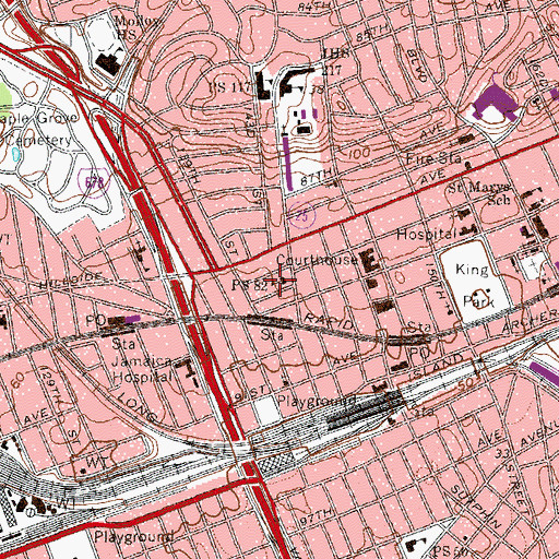 Topographic Map of Public School 82, NY