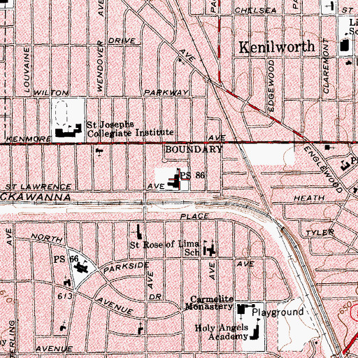 Topographic Map of Public School 86, NY