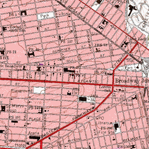 Topographic Map of Public School 87, NY