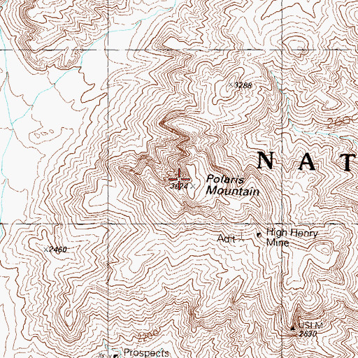 Topographic Map of Polaris Mountain, AZ