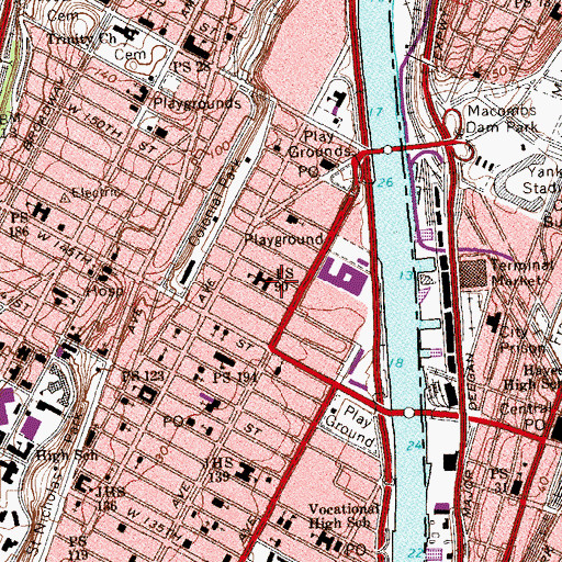 Topographic Map of Public School 90, NY