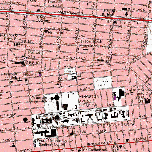 Topographic Map of Public School 91, NY