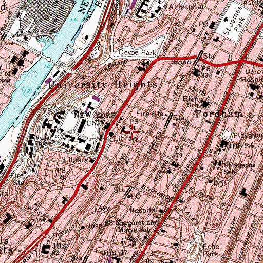 Topographic Map of Public School 91, NY