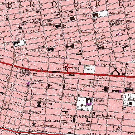 Topographic Map of Public School 93, NY