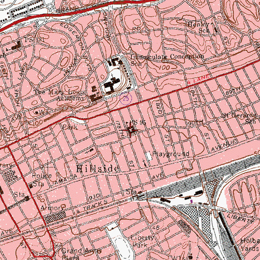 Topographic Map of Public School 95, NY