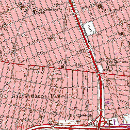 Topographic Map of Public School 96, NY