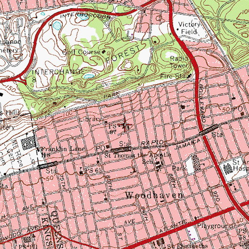 Topographic Map of Public School 97, NY