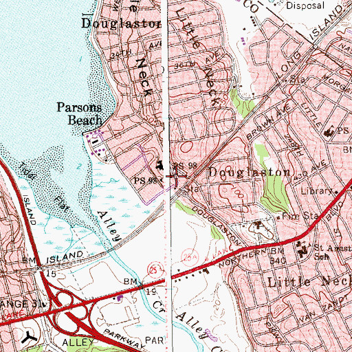 Topographic Map of Public School 98, NY