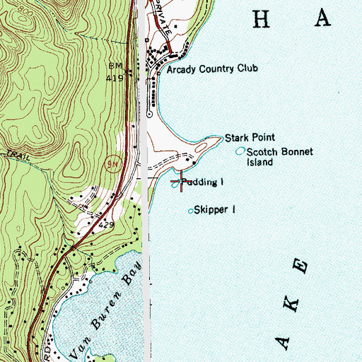 Topographic Map of Pudding Island, NY