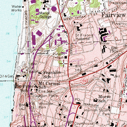 Topographic Map of Pulaski Park, NY