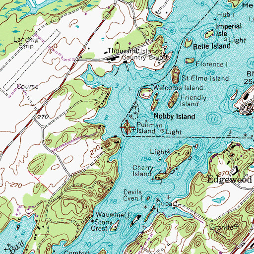 Topographic Map of Pullman Island, NY