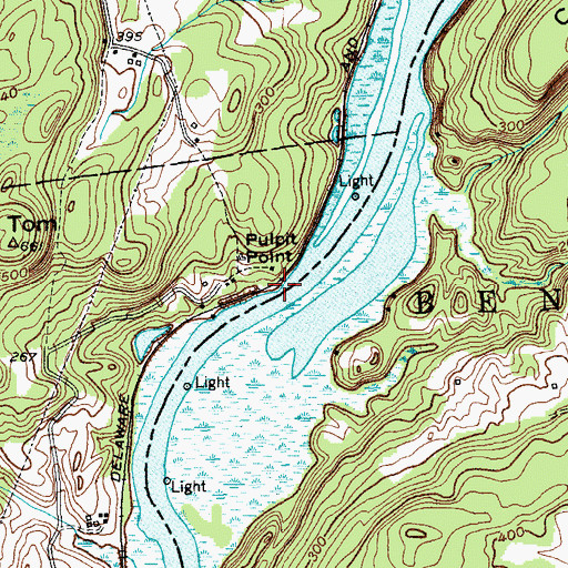 Topographic Map of Pulpit Point, NY