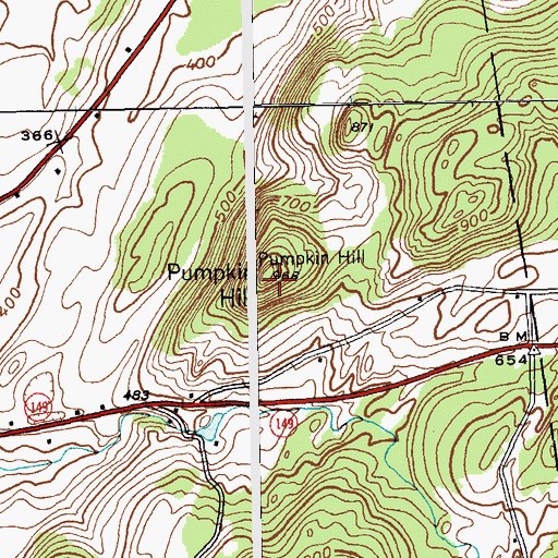 Topographic Map of Pumpkin Hill, NY