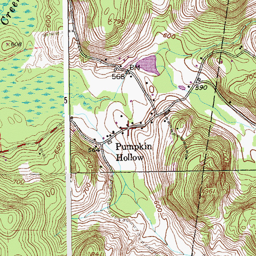 Topographic Map of Pumpkin Hollow, NY