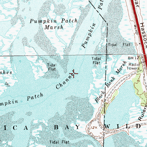 Topographic Map of Pumpkin Patch Channel, NY
