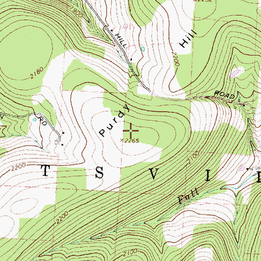 Topographic Map of Purdy Hill, NY