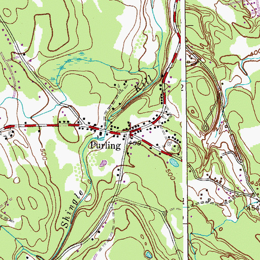 Topographic Map of Purling, NY